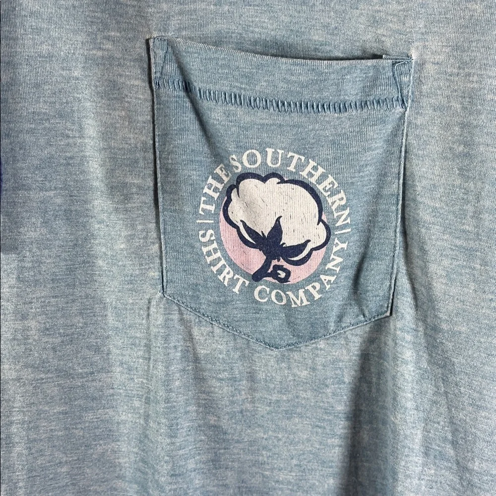 Southern Shirt Hoodie Men Light Blue Long Sleeve Draw String Graphic Size L - Picture 4 of 8